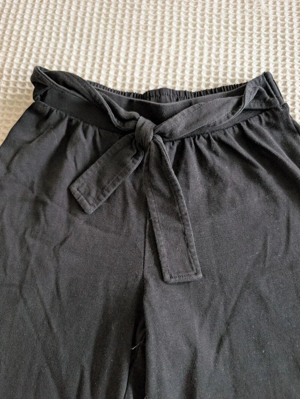 Zara Girls Wide Leg Tie Front Knit Cotton Pants 8